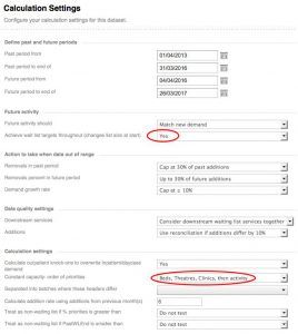 Calculation settings